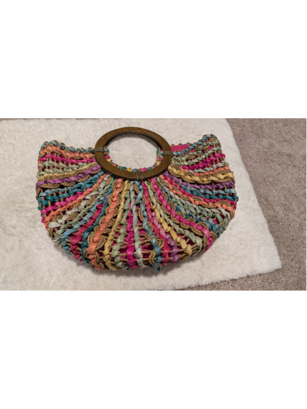 Women's Cappelli Straw Tote Bag One Size Multi-color Pink